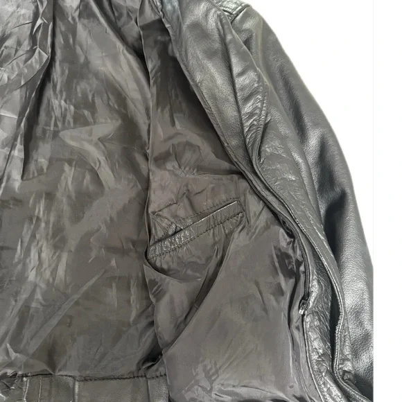 Women’s Black Genuine Leather Moto Jacket 4XL – Oversized Biker Motorcycle Style - Picture 12 of 13